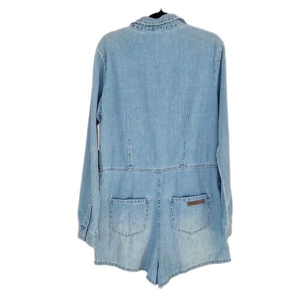 BILLABONG Gigi blue denim Playsuit long sleeve collared - Picture 5 of 13